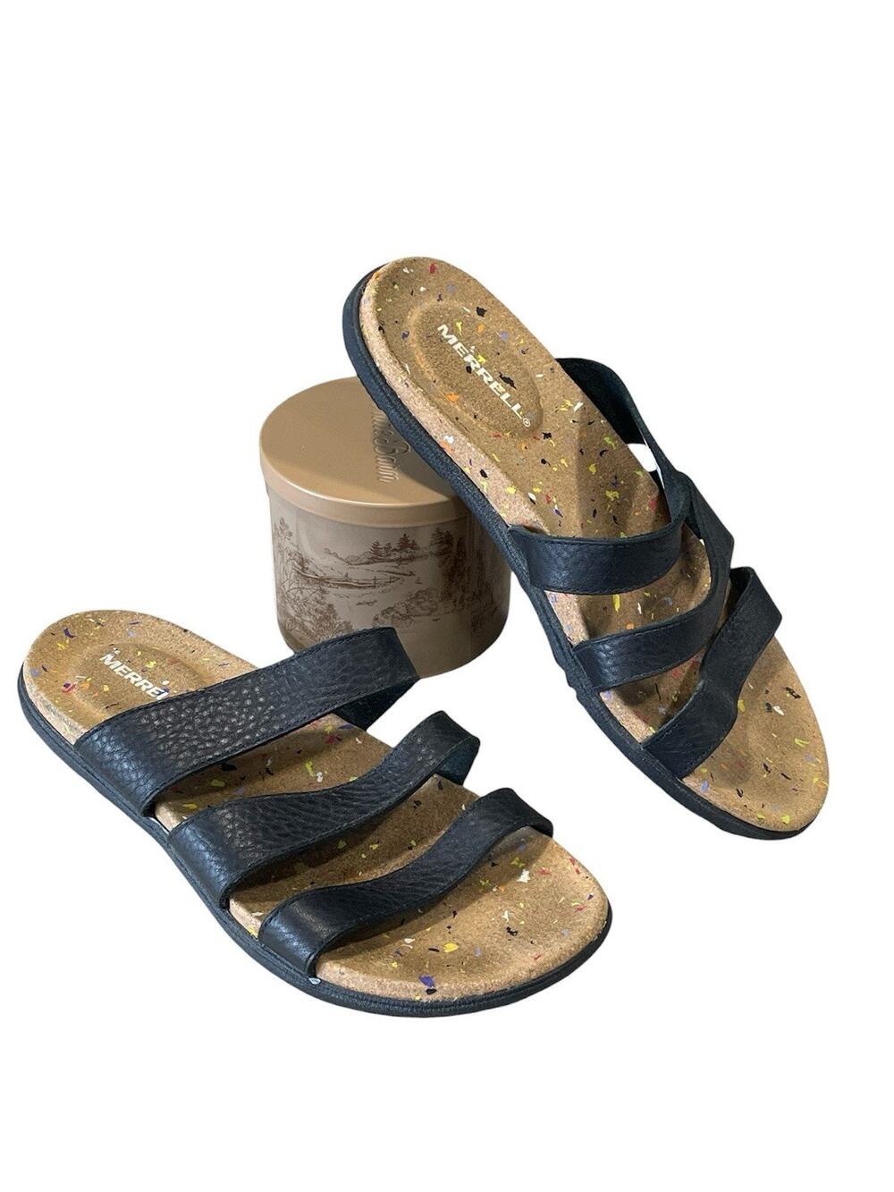 Merrell Select Grip Slide Sandals Paint Splatter Women’s Size 8 Casual Summer